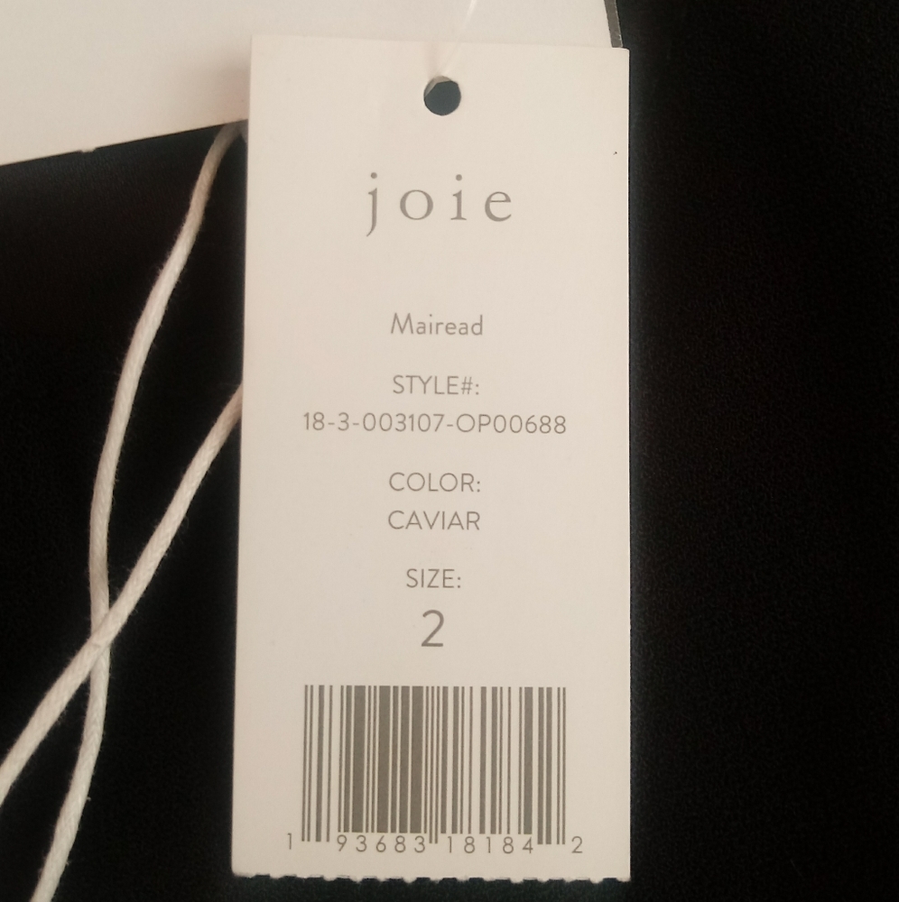 ❇ NWT ❇ Joie Mairead Black Tie Waist Wide Leg Faux Wrap Jumpsuit, Size 2 - Picture 9 of 13